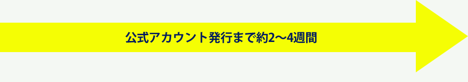 WeChat公式アカウント発行まで約2～4週間